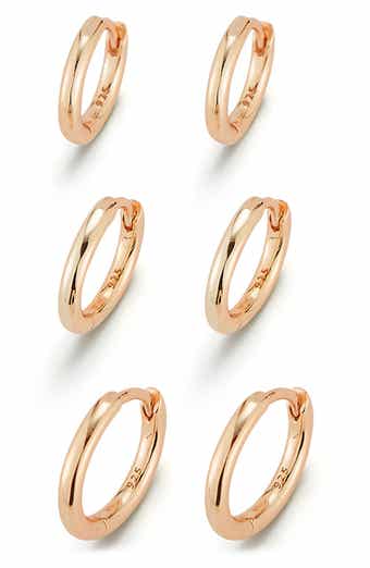 Set of 3 Huggie Hoop Earrings