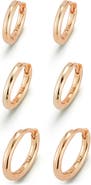 GLAZE JEWELRY Set of 3 Huggie Hoop Earrings