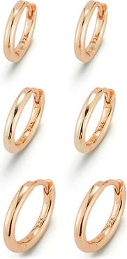 GLAZE JEWELRY Set of 3 Huggie Hoop Earrings