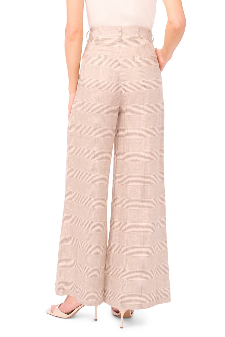 Beatrice Pleated Wide Leg Linen Trousers, Alternate, color, LIGHT HEATHER PINK