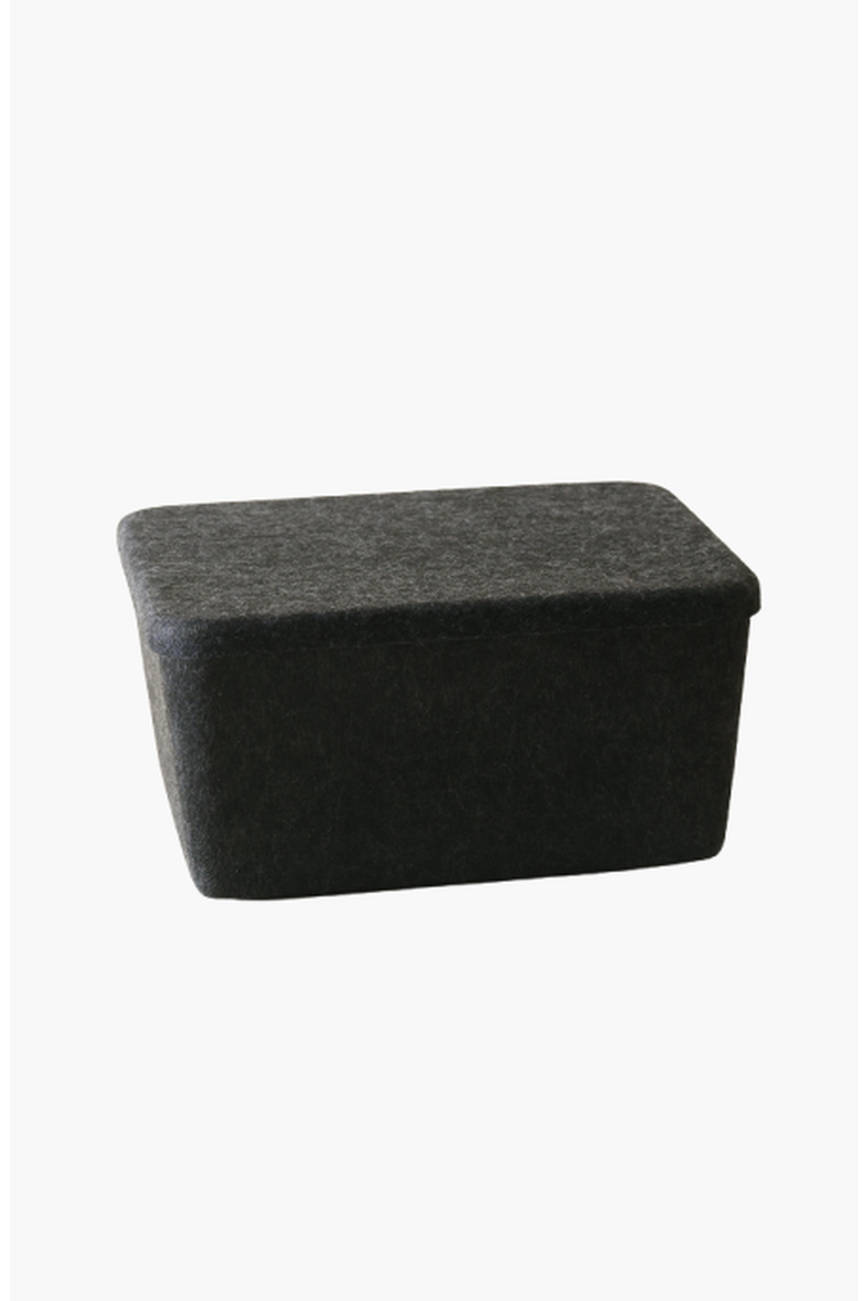 The Sculpted Bin - Wide with Lid, Main, color, Carbon