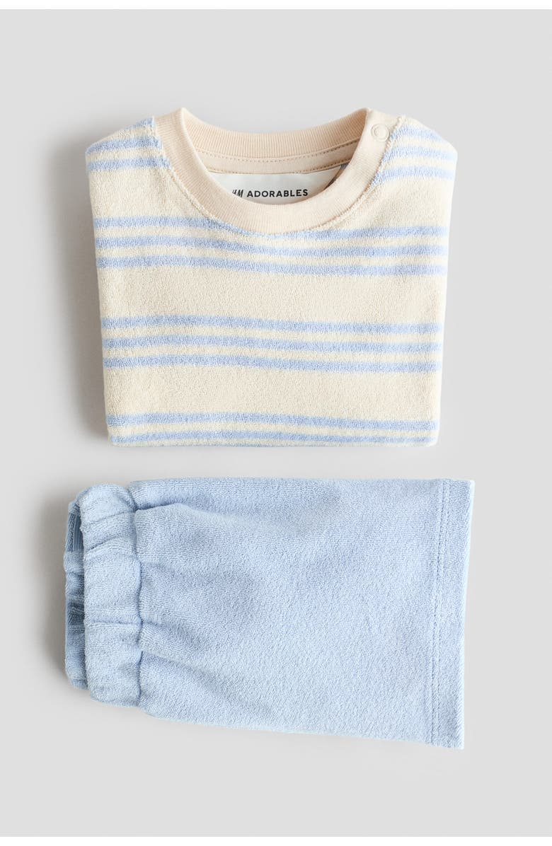 H&M 2-piece terry set, Alternate, color, Yellow/Blue Striped