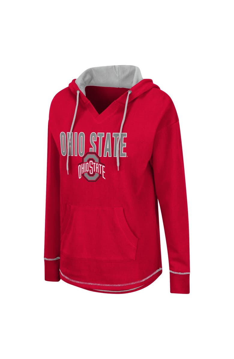 COLOSSEUM Women's Colosseum Scarlet Ohio State Buckeyes Tunic Pullover Hoodie, Alternate, color, Scarlet