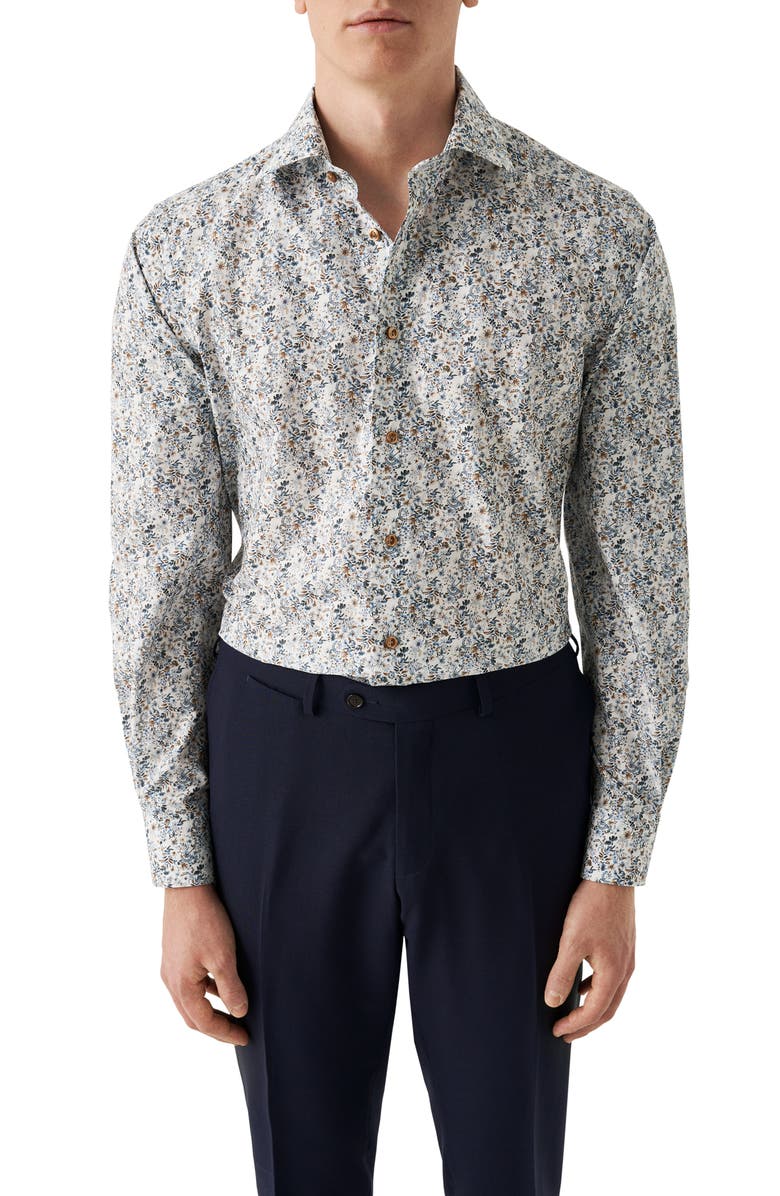 Eton Contemporary Fit Floral Print Shirt, Main, color, 