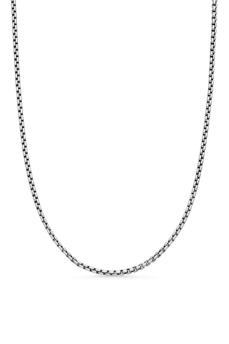 Box Chain Slider Necklace in Sterling Silver, 2.7mm, Main, color, SILVER