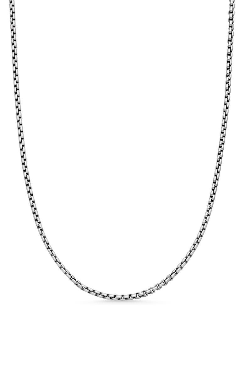 David Yurman Box Chain Slider Necklace in Sterling Silver, 2.7mm, Main, color, 