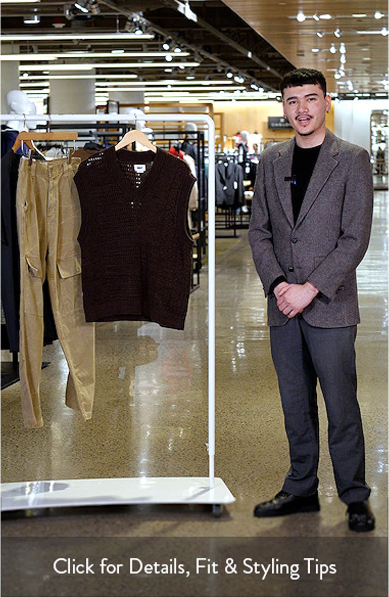 Garrett Textureblock Cotton V-Neck Sweater Vest, sales video thumbnail