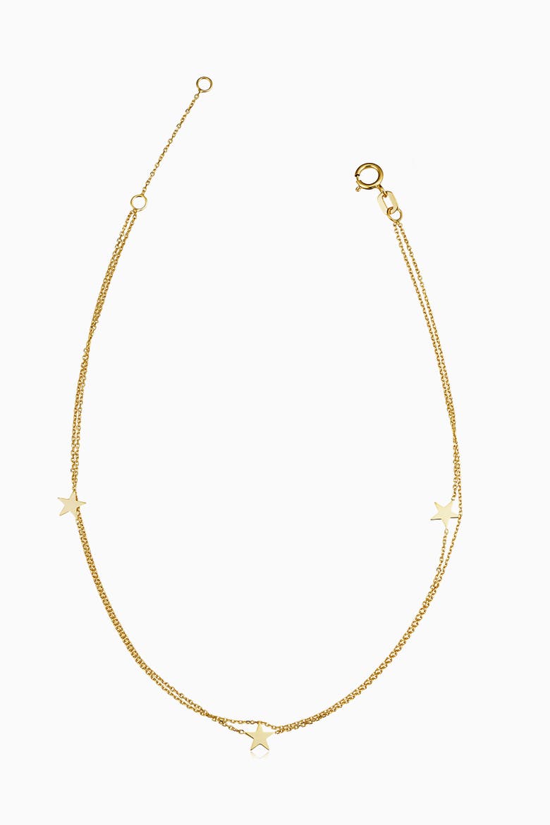 14K Yellow Gold Starry-Eyed Anklet, Main, color, Yellow Gold