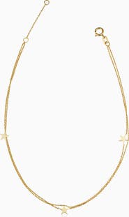 Oradina 14K Yellow Gold Starry-Eyed Anklet