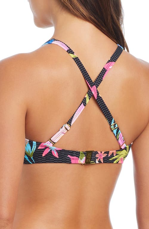 Bleu Rod Beattie Rod Beattie Sweet Escape Cross Back Bikini Top In Black Multi