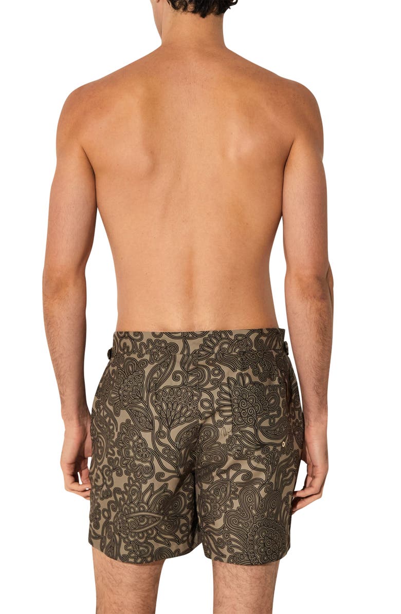 Reiss Fallow Floral Side Adjuster Swim Trunks, Alternate, color, Mocha Brown