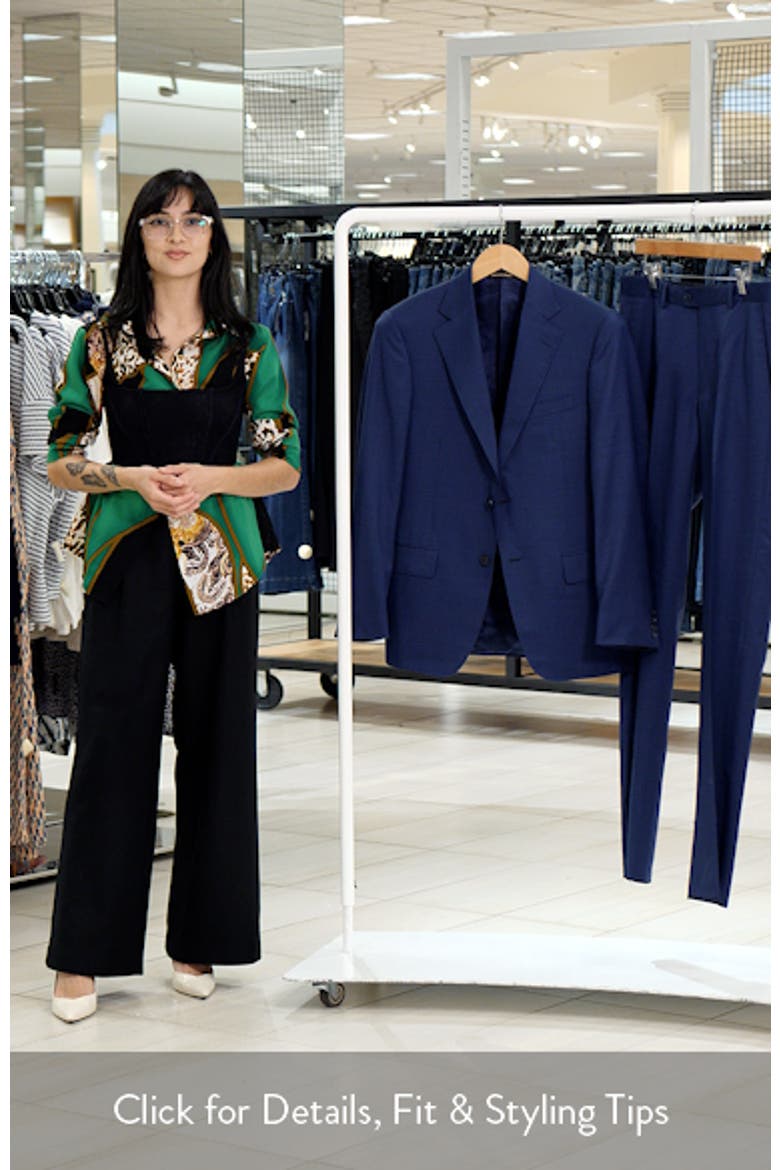 Textured Dark Blue Wool Suit video