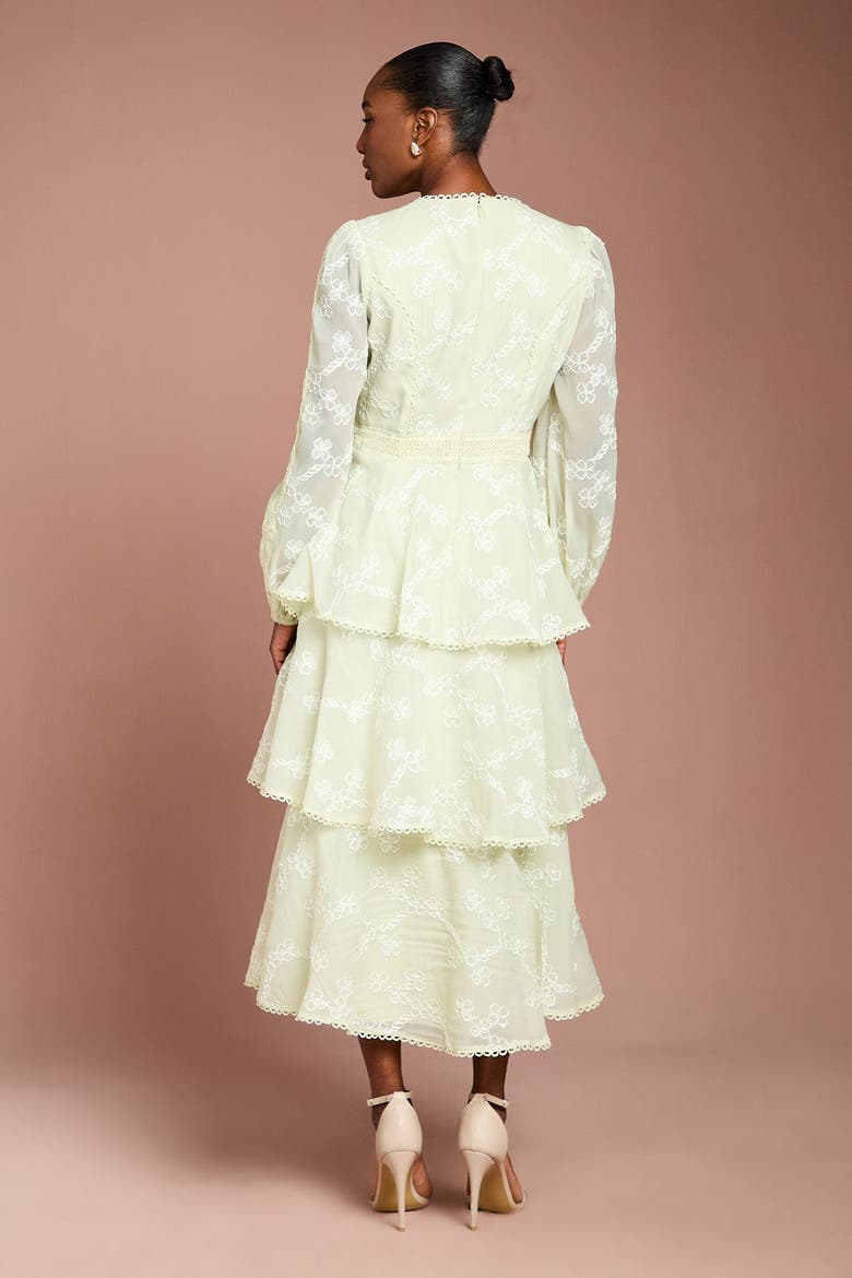 Long Sleeve Lace Midi Dress, Alternate, color, Sage