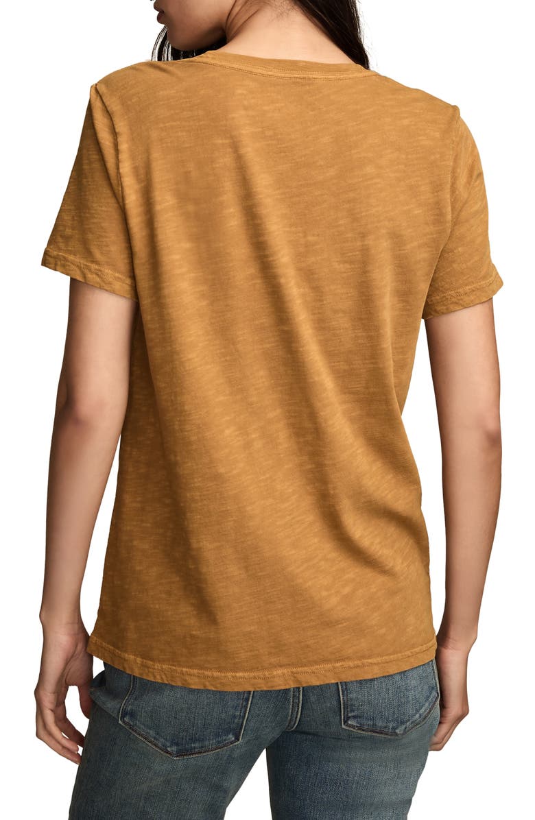 Lucky Brand Fender Floral Graphic T-Shirt, Alternate, color, Golden Brown