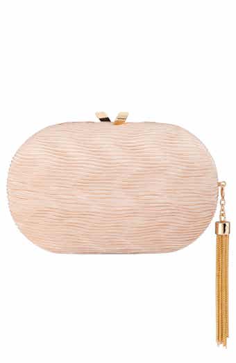 Olga Berg Natalie Pleated Oval Clutch