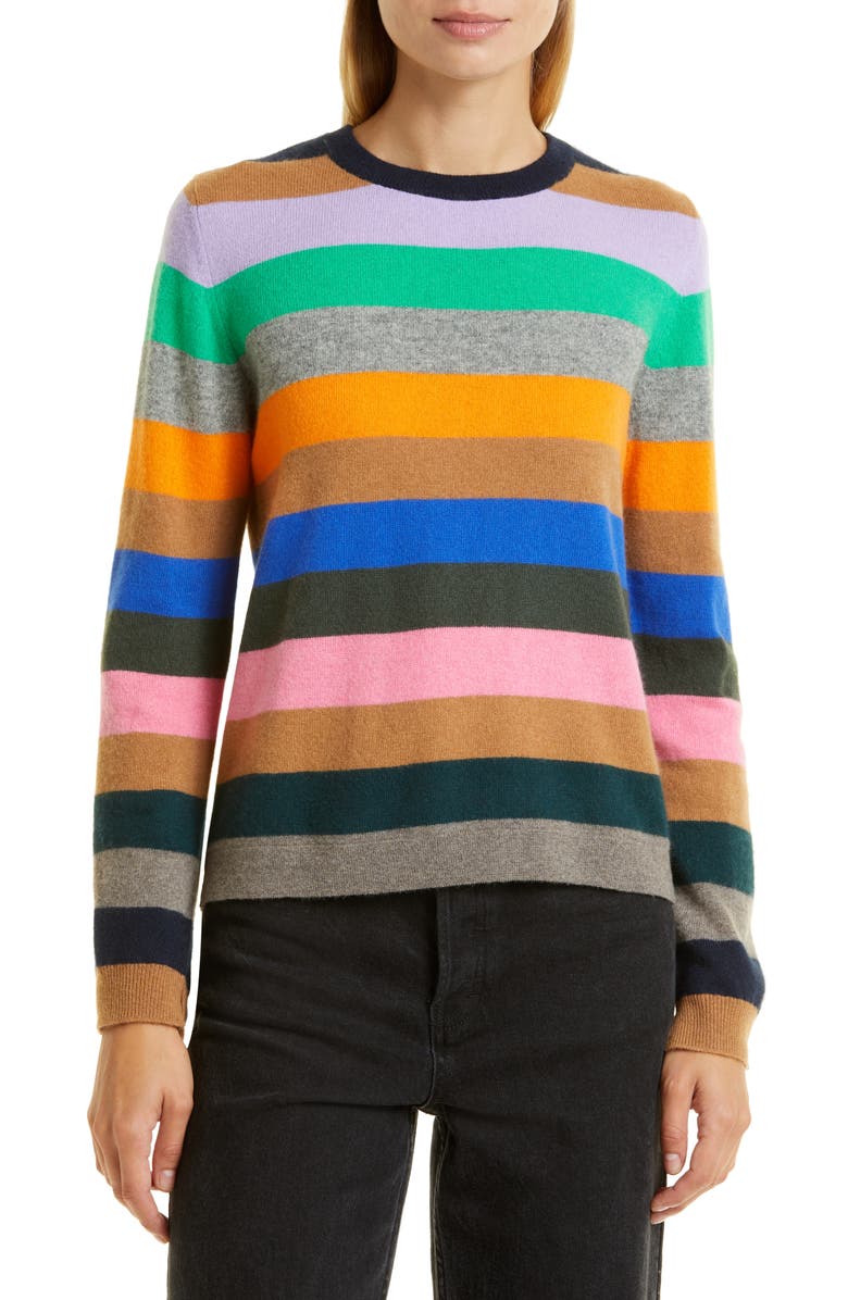 JUMPER 1234 Multistripe Crewneck Cashmere Sweater, Main, color,