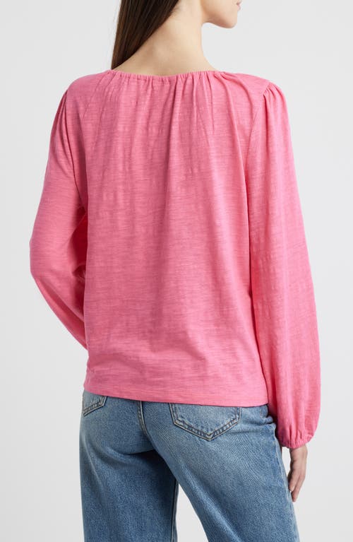 Caslonr Caslon(r) Gathered Neck Top In Pink Caliente