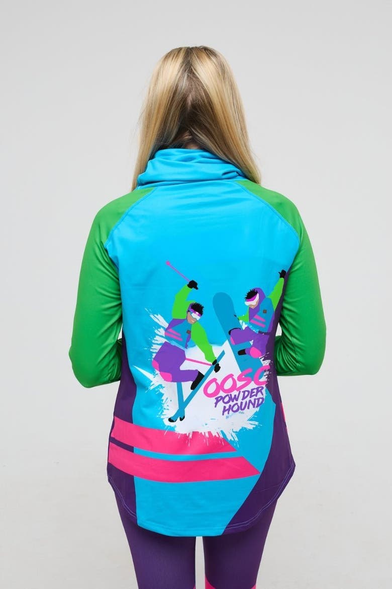 High Neck Baselayer Top - Powder Hound Women's, Alternate, color, multi-colour