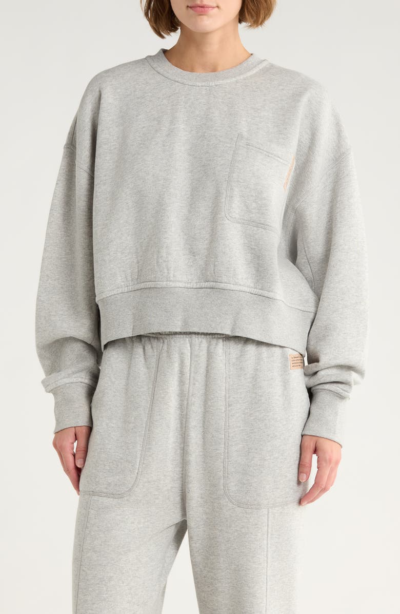 Lunya Silksweats Cotton & Silk Blend Sweatshirt, Main, color, Napping Dove Heather