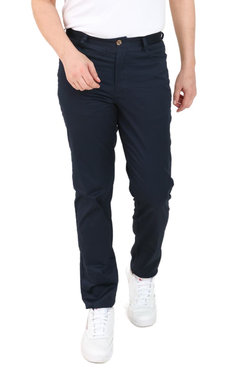 TailorByrd Stretch Cotton Chino Pants, Alternate, color, Navy