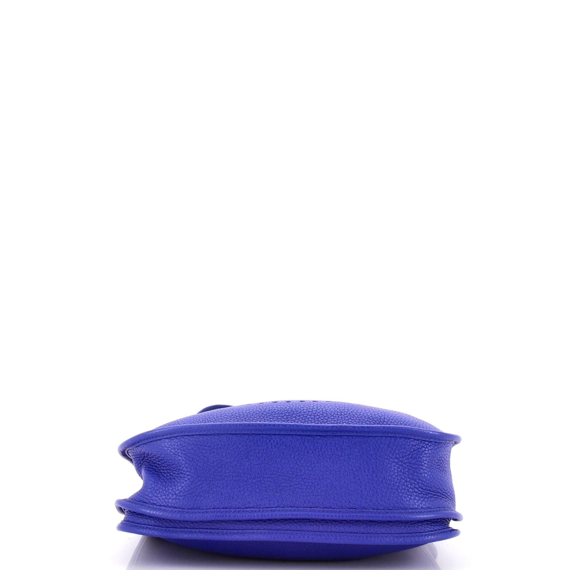 Pre-Owned Hermes Evelyne Bag Gen III Clemence PM, Alternate, color, Bleu Electrique