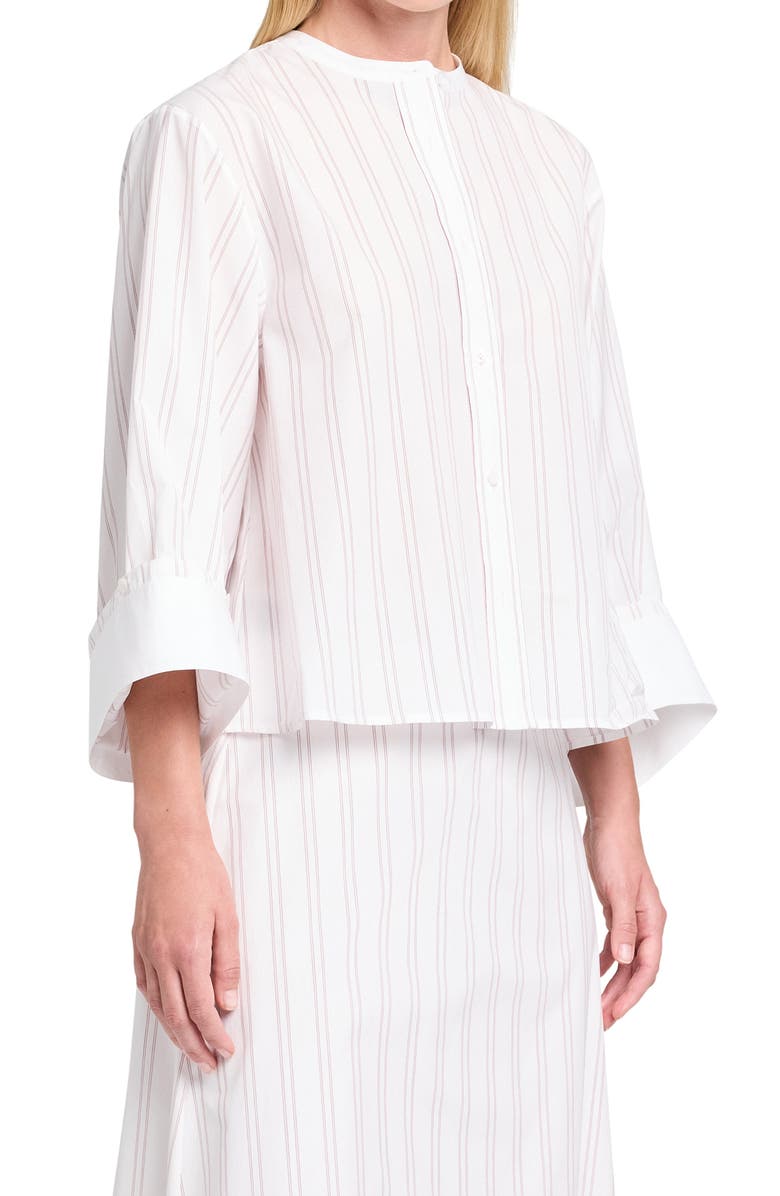 TWP The Beau Stripe Button-Up Shirt, Alternate, color, White / Wine