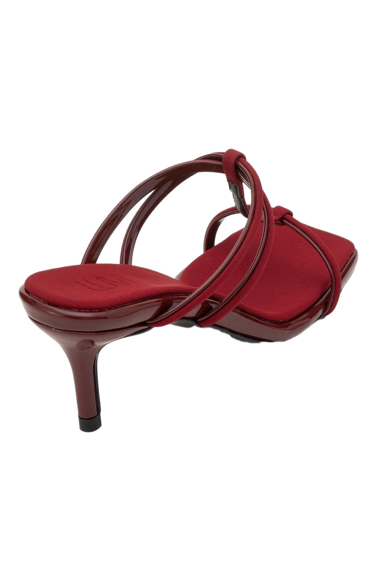 Mocha Strap Heel Sandal, Alternate, color, Burgundy Faux Leather
