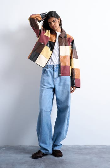 Patchwork Faux Leather Jacket