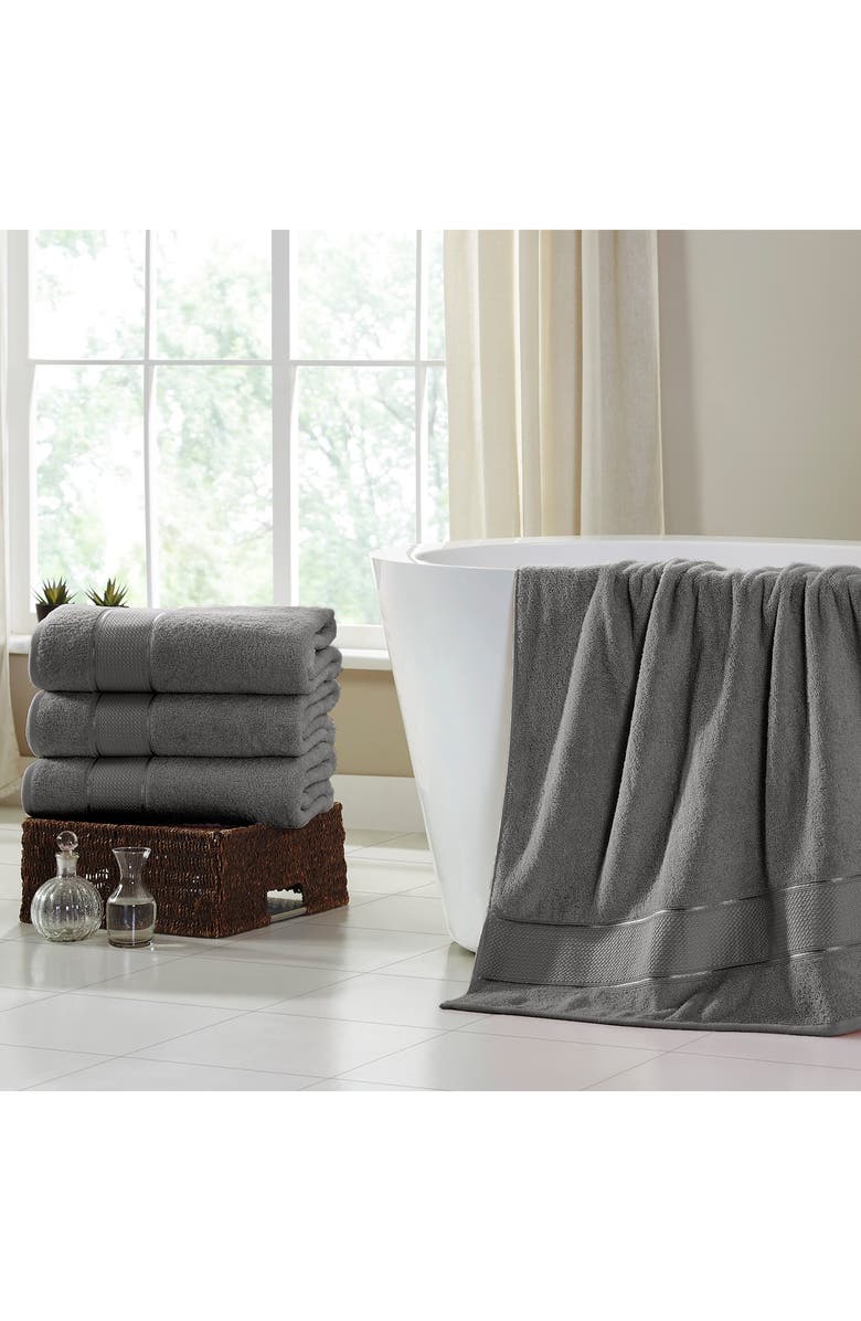 Modern Threads SpunLoft(TM) Bath Sheet - 35" x 66" - Pack of 4, Alternate, color, Charcoal