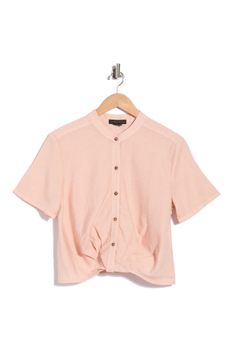 Front Twist Shirt, Alternate, color, DUSTY ROSE