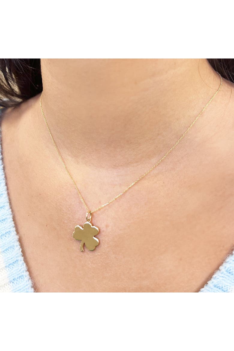 Gold Clover Charm, Alternate, color, Yellow Gold