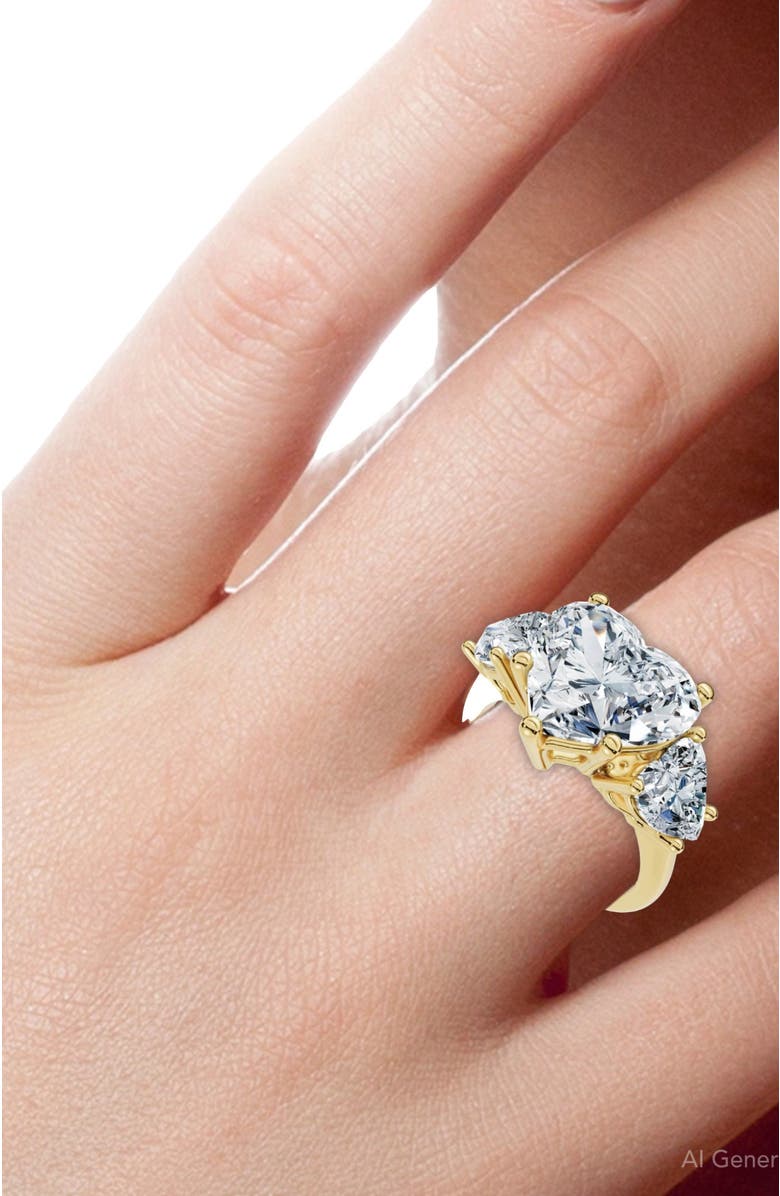 Bliss Diamond Certified 5Ct Heart Shape Diamond Engagement Ring 14k Gold or Platinum Lab Grown, Alternate, color, 