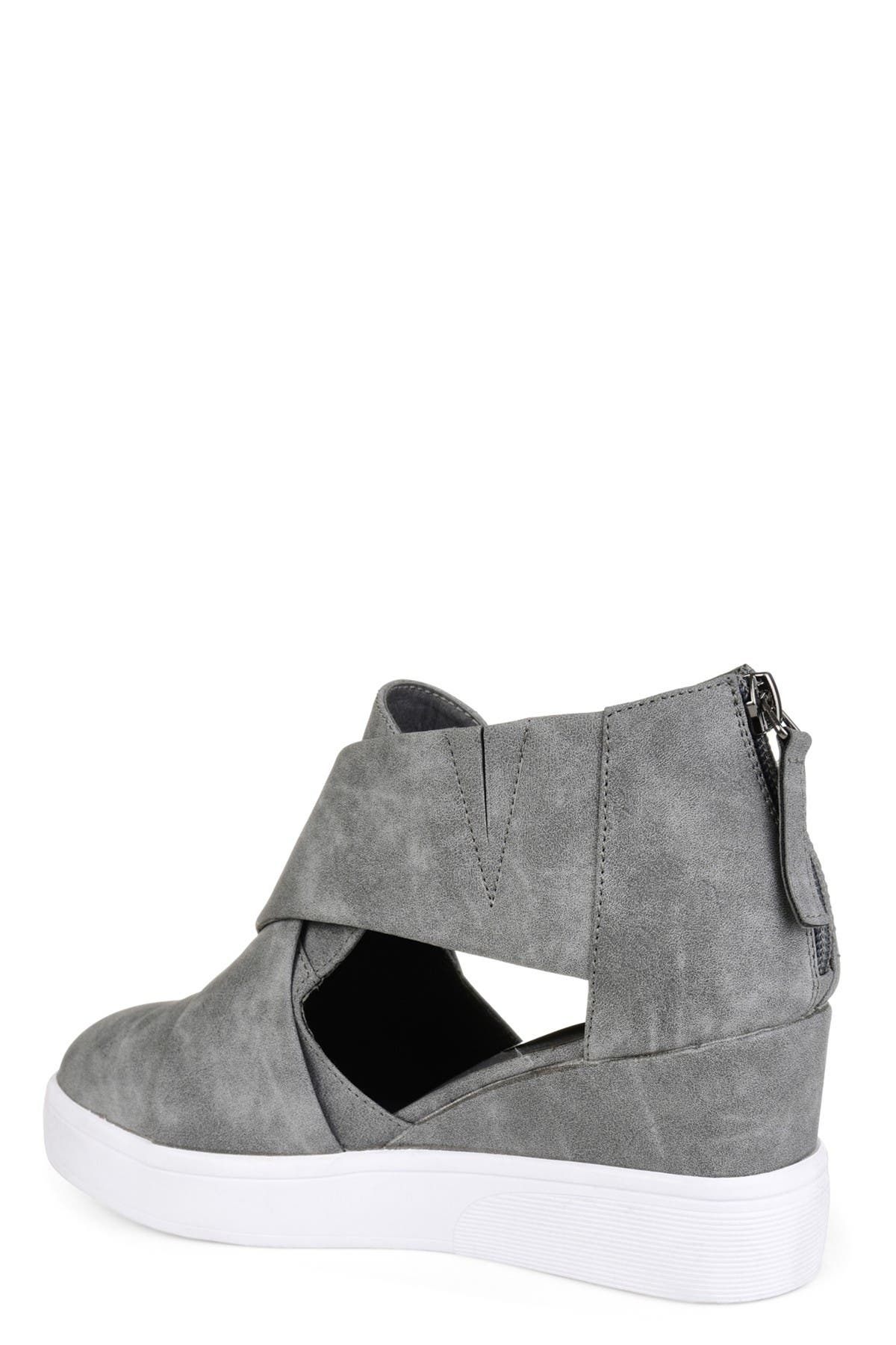 Journee Collection JOURNEE Seena Crossover Platform Wedge Pump, Alternate, color, Grey