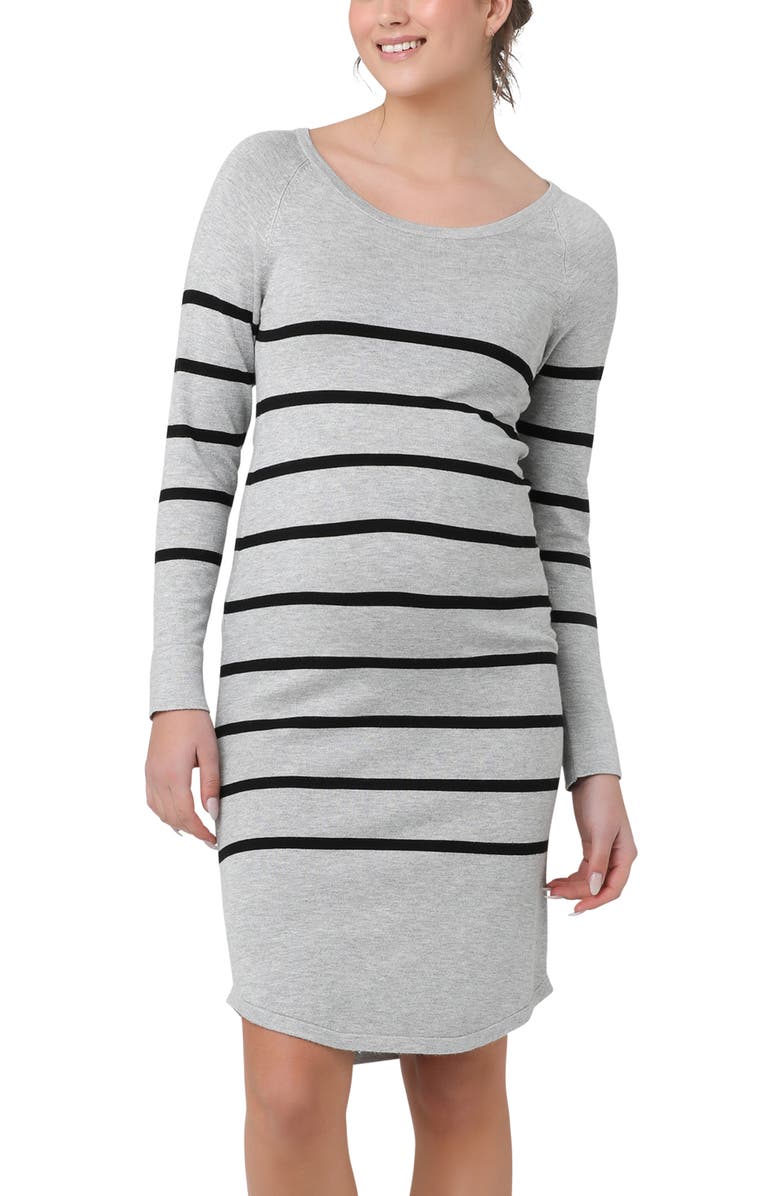 Ripe Maternity Valerie Tunic Dress, Main, color, Grey/Black