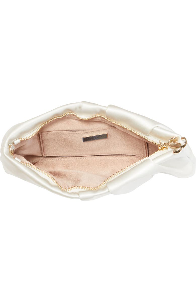 Jimmy Choo Bonny Satin Clutch, Alternate, color, Ivory