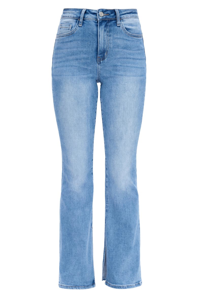 High Waist Slit Flare Jeans, Alternate, color, MEDIUM BLUE