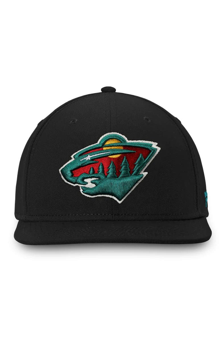 FANATICS Men's Fanatics Black Minnesota Wild Core Fitted Hat, Alternate, color, 
