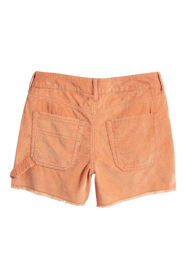 Kids' Frayed Corduroy Utility Shorts, Alternate, color, RUST CLAY
