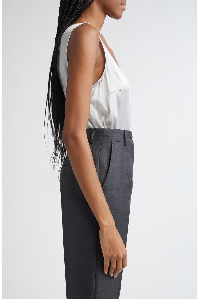 Logo Scoop Neck Stretch Silk Tank, Alternate, color, N4534 GRIGIO CHIARO