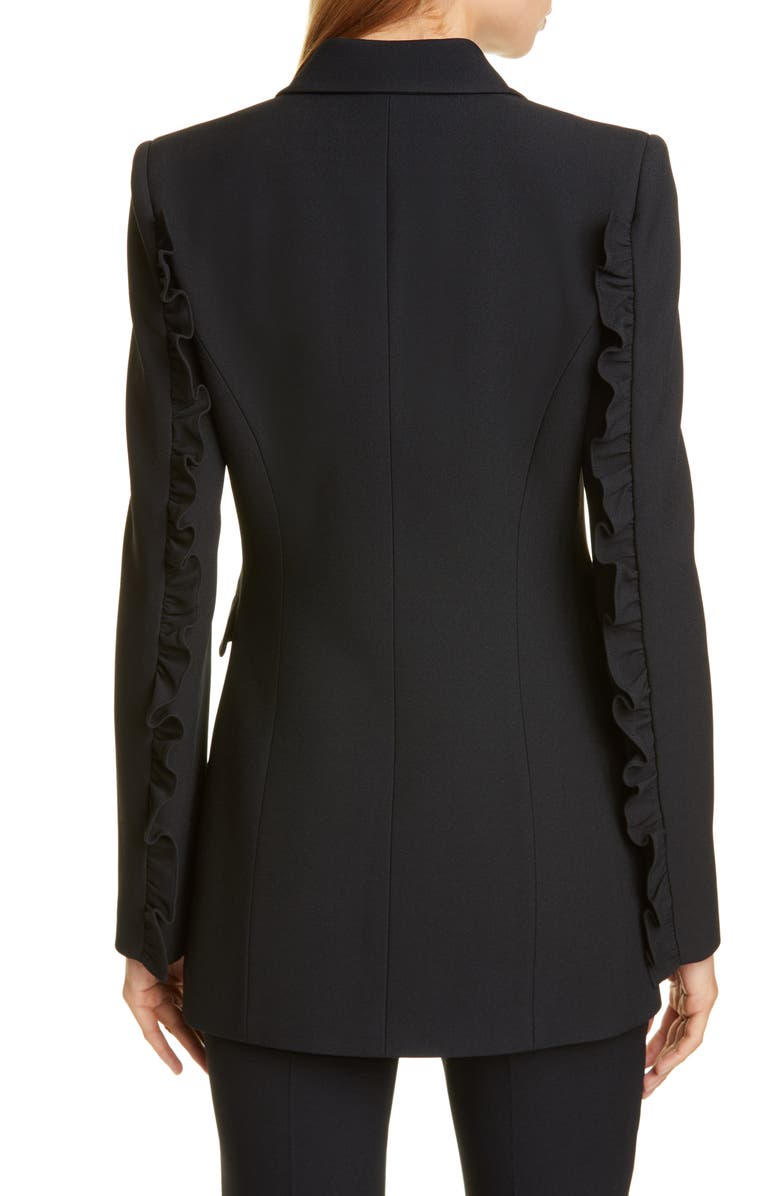 Michael Kors Collection Ruffle Double Breasted Blazer, Alternate, color, 