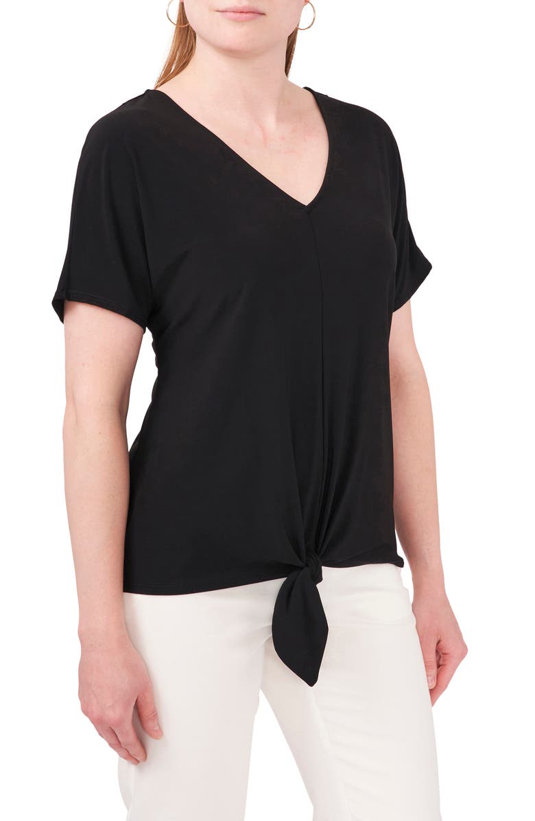 Chaus V-Neck Tie Front Top, Alternate, color, 