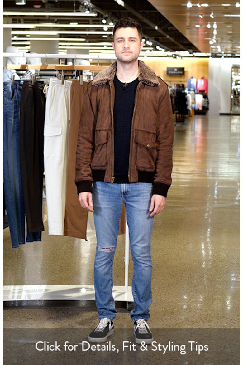 Suede Flight Jacket with Genuine Shearling Collar video