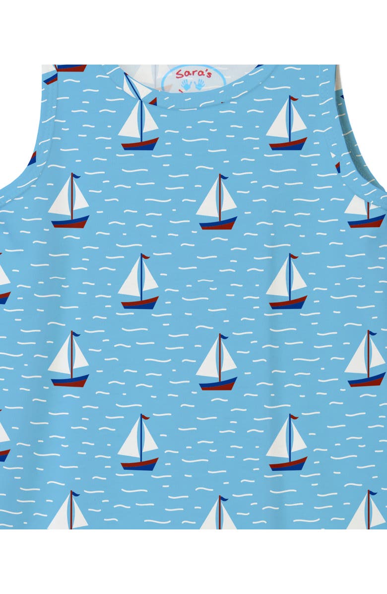 Sara’s Prints Sleeveless Hi Lo Nightgown, Alternate, color, Sailboat