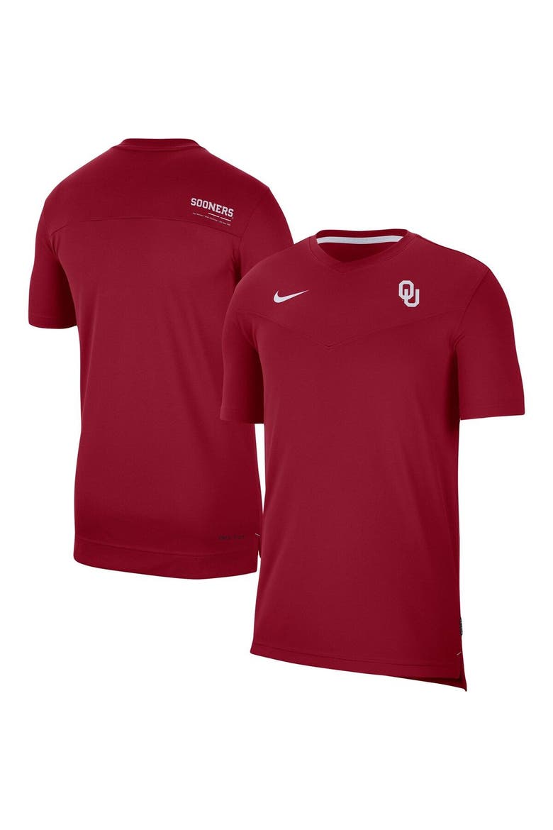 Men's Nike Crimson Oklahoma Sooners 2022 Coaches UV Performance T-Shirt, Main, color, Crimson