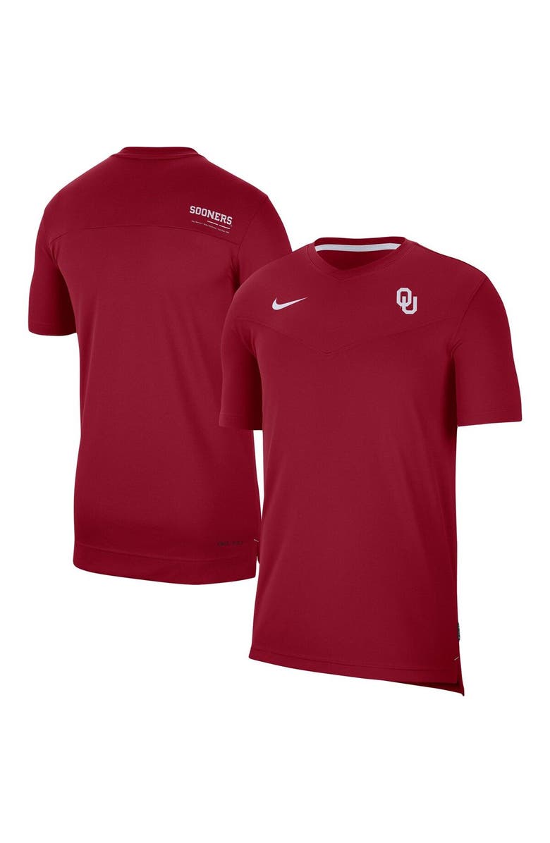 Nike Men's Nike Crimson Oklahoma Sooners 2022 Coaches UV Performance T-Shirt, Main, color, Crimson