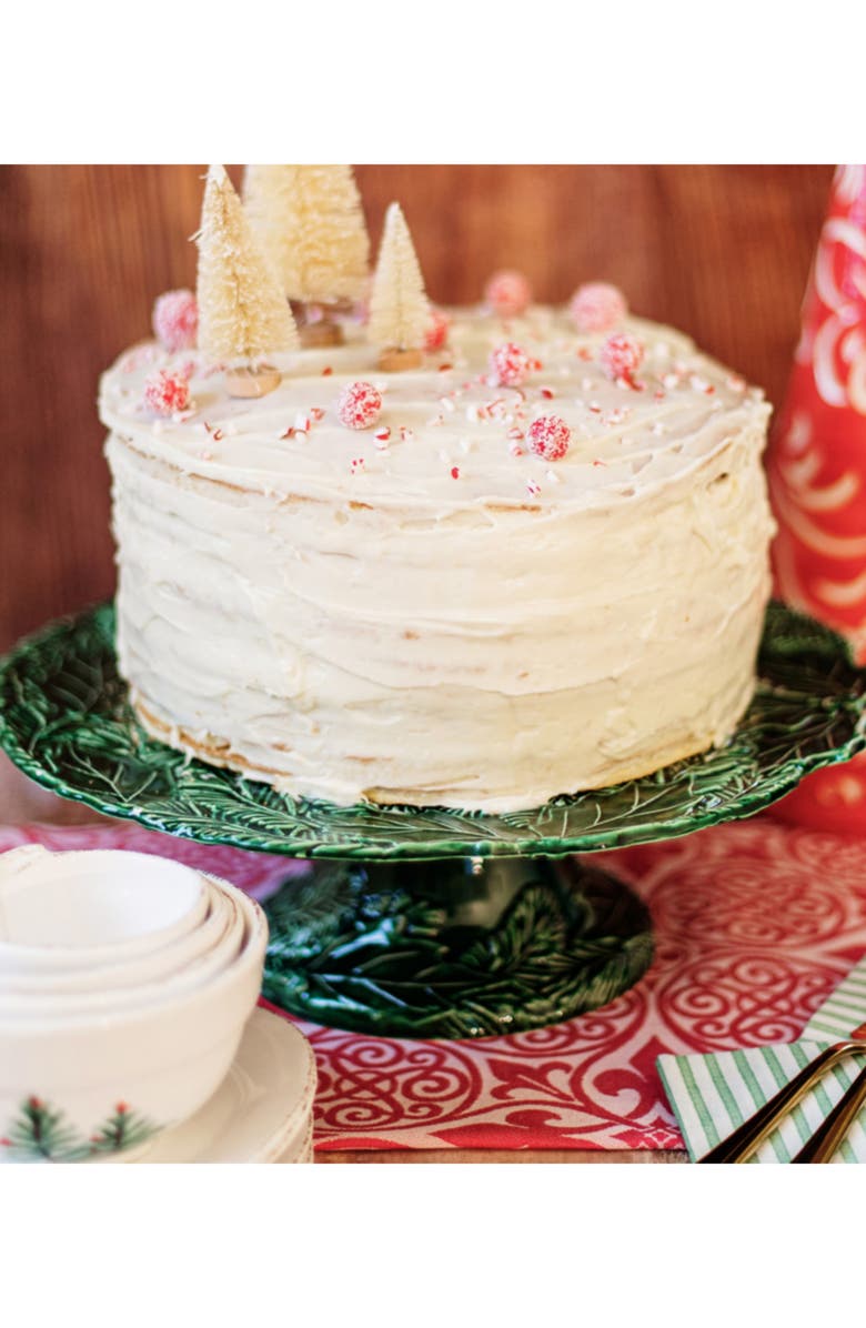 VIETRI Lastra Green Figural Cake Stand, Alternate, color, Dark Green