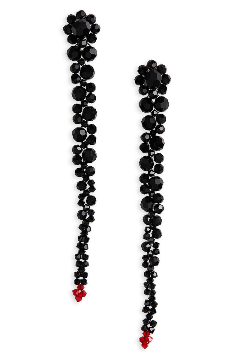 Simone Rocha Crystal Beaded Linear Drop Earrings, Main, color,