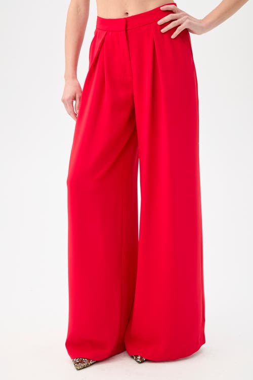 Trina Turk Saige Drapey Wide Leg Pant In Red