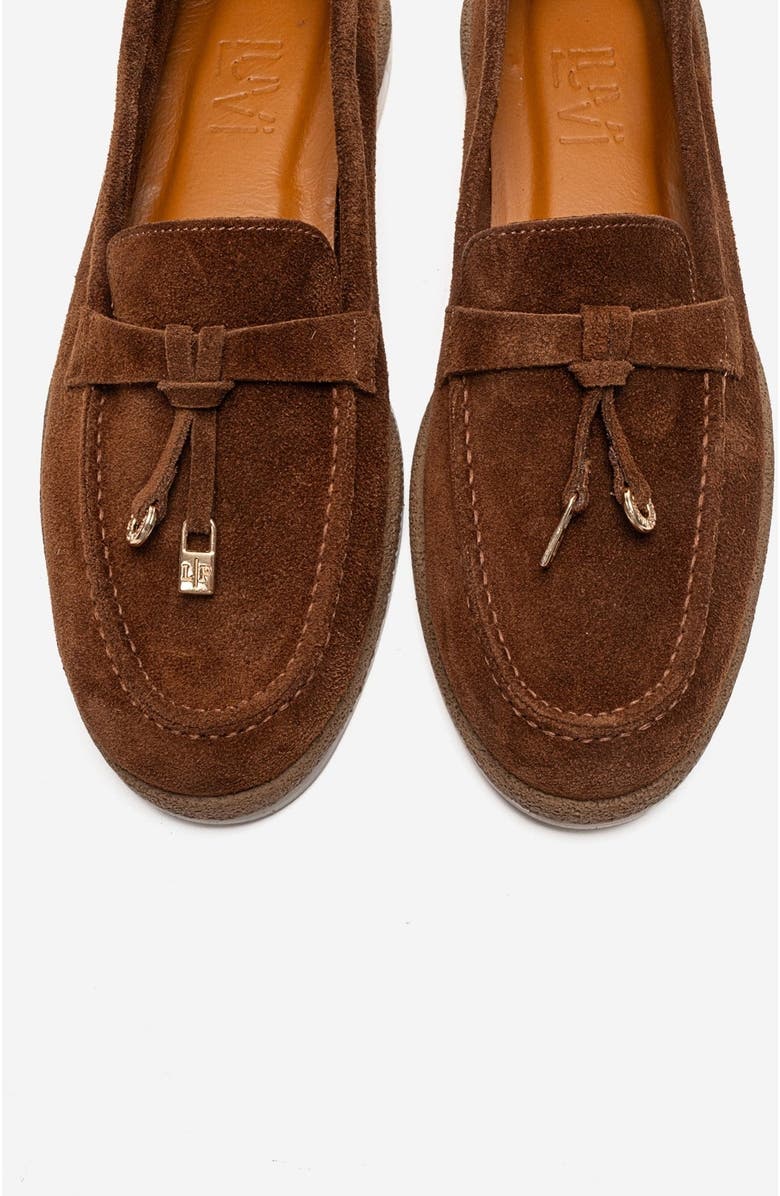 Forever & Always Shoes Ilvena Leather Loafer, Alternate, color, Cognac Suede