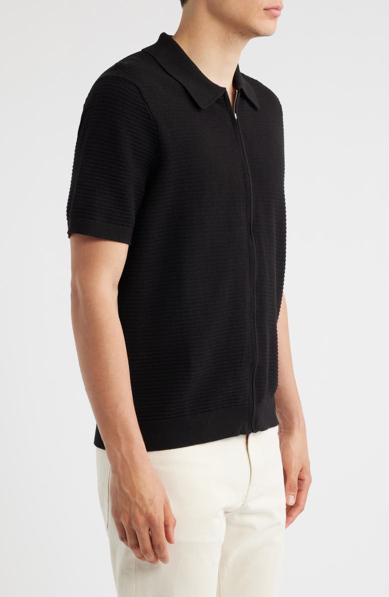 NN07 Gustav 6686 Short Sleeve Full Zip Cardigan, Alternate, color, Black